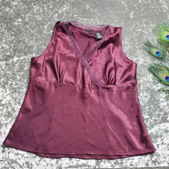 Apostrophe Petite Lace Satin Top - Picture 1 of 5